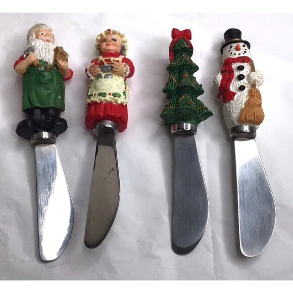 Nesting Snowmen Bowls Ceramic Holiday Spreaders Set Christmas Tree Santa Party - Picture 10 of 11